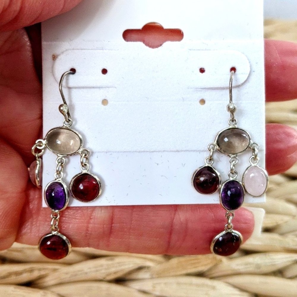 Semi-Precious Chandelier Earrings NEW - #S6